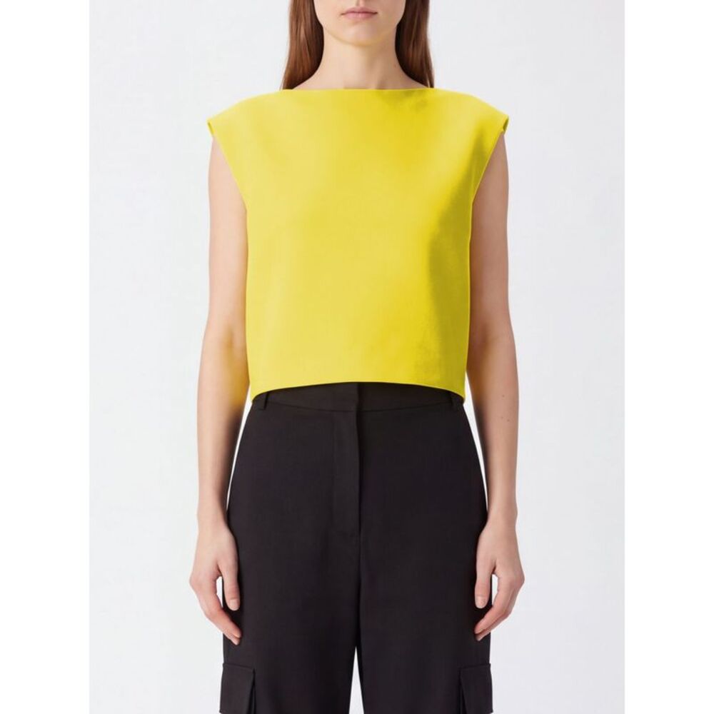 Balenciaga Women Balenciaga Sleeveless Wool And Silk Blend Top With U-Neck